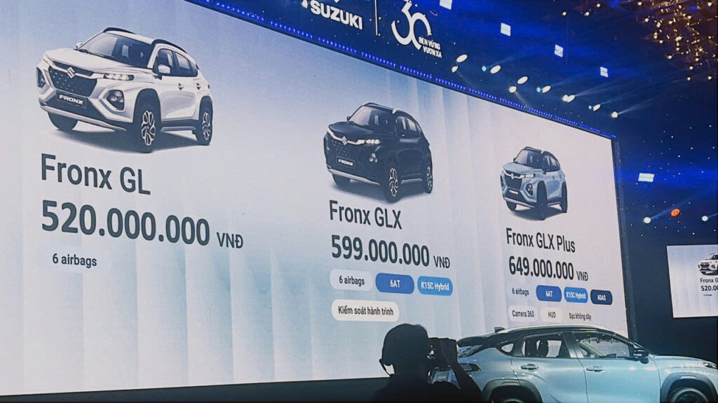 Giá bán của xe FronX