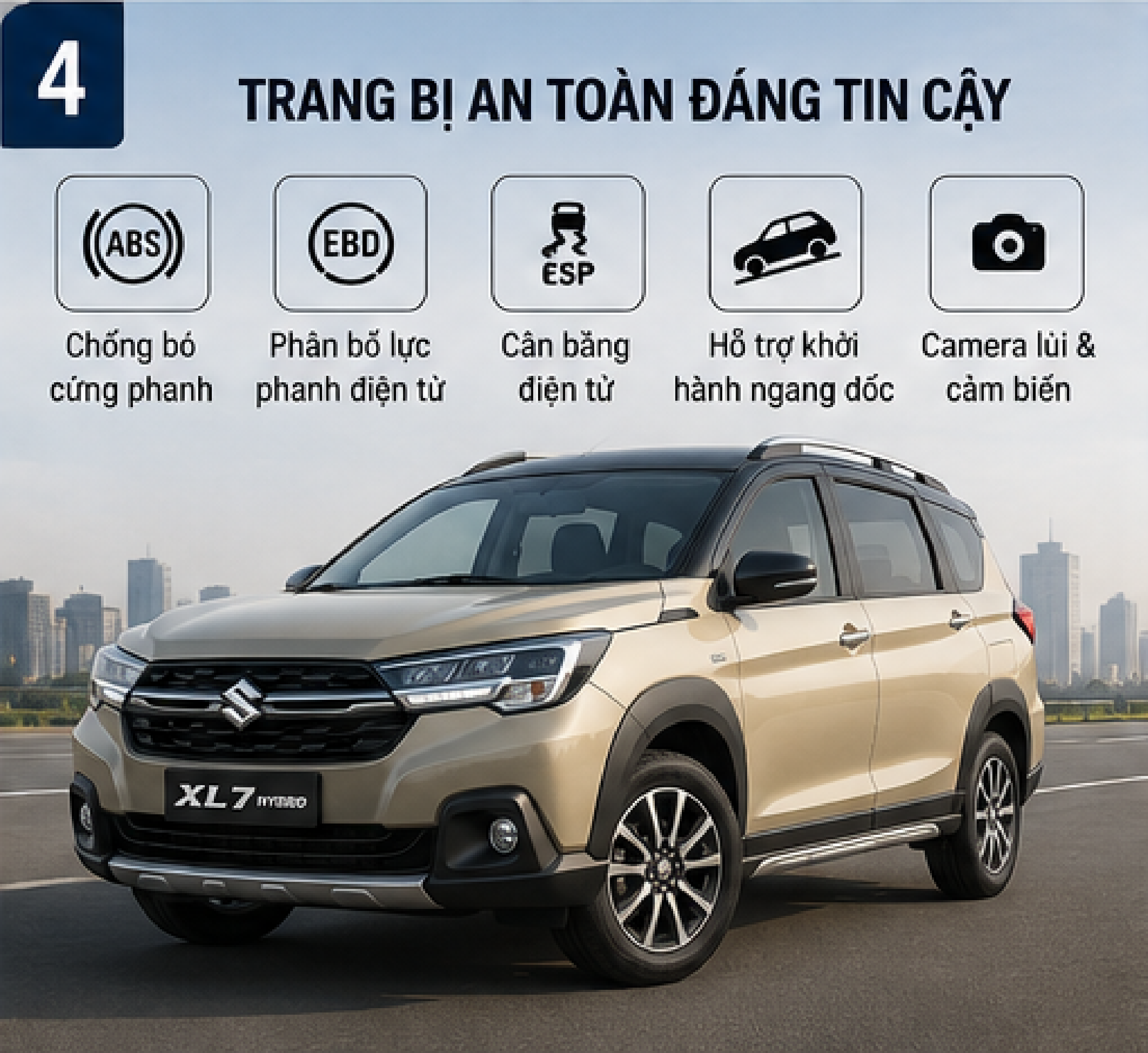 trang bị an toàn của suzuki xl7 hybrid 2026